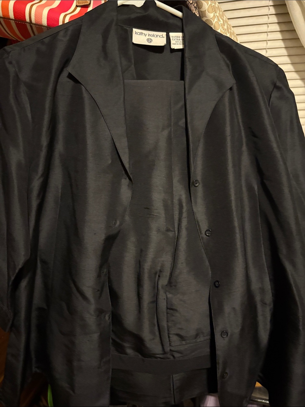 kathy ireland Black Satin Lightweight Blazer